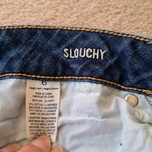 American Eagle Slouchy Jeans Women's 6 Blue Denim Relaxed Fit Mid Wash Jeans - Picture 7 of 14